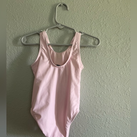 18-24 pink one piece swimsuit. old Navy. Sunglasses pattern. “Just happy” - Picture 3 of 7